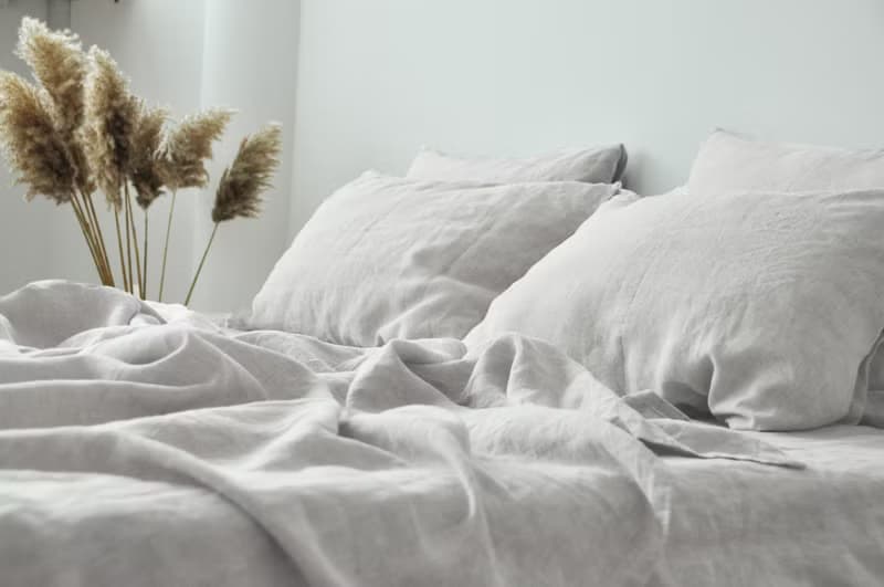 Undyed linen fitted sheet / Softened linen bed sheet / Deep pocket