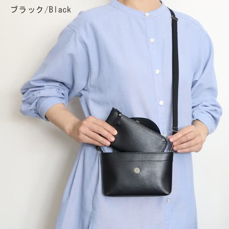 お得なセット　ミニポシェットと小さい薄型長財布　ミニマリストさんにピッタリ　超軽量で水や傷に強い丈夫な上質人工皮革製
