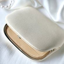 薄型天溝六卡夾【象牙白_德國Weinheimer Leder掌紋革】