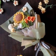 - 編織夢想 -  鉤針花 針織花 索拉花 乾燥花 畢業花束 乾燥花束