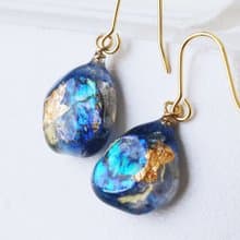 海色のガラスアートjewelryピアスorイヤリング
