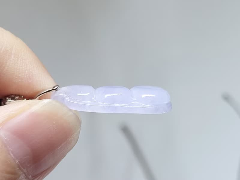 【親翠】天然翡翠 冰紫連中三元可愛小胖豆項鍊 畢業禮物