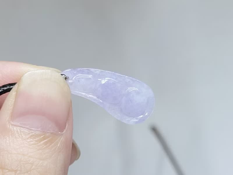 【親翠】天然翡翠 冰紫連中三元可愛小胖豆項鍊 畢業禮物
