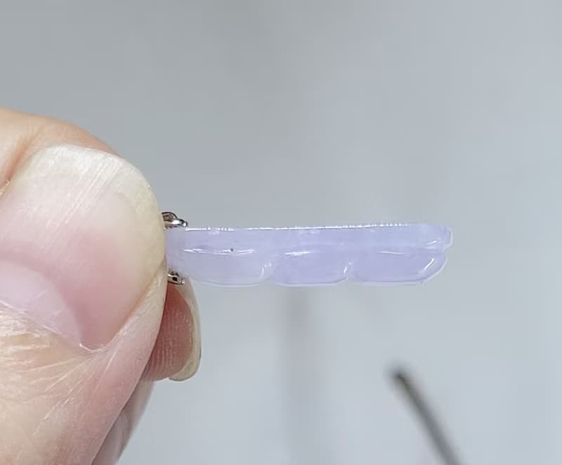 【親翠】天然翡翠 冰紫連中三元可愛小胖豆項鍊 畢業禮物