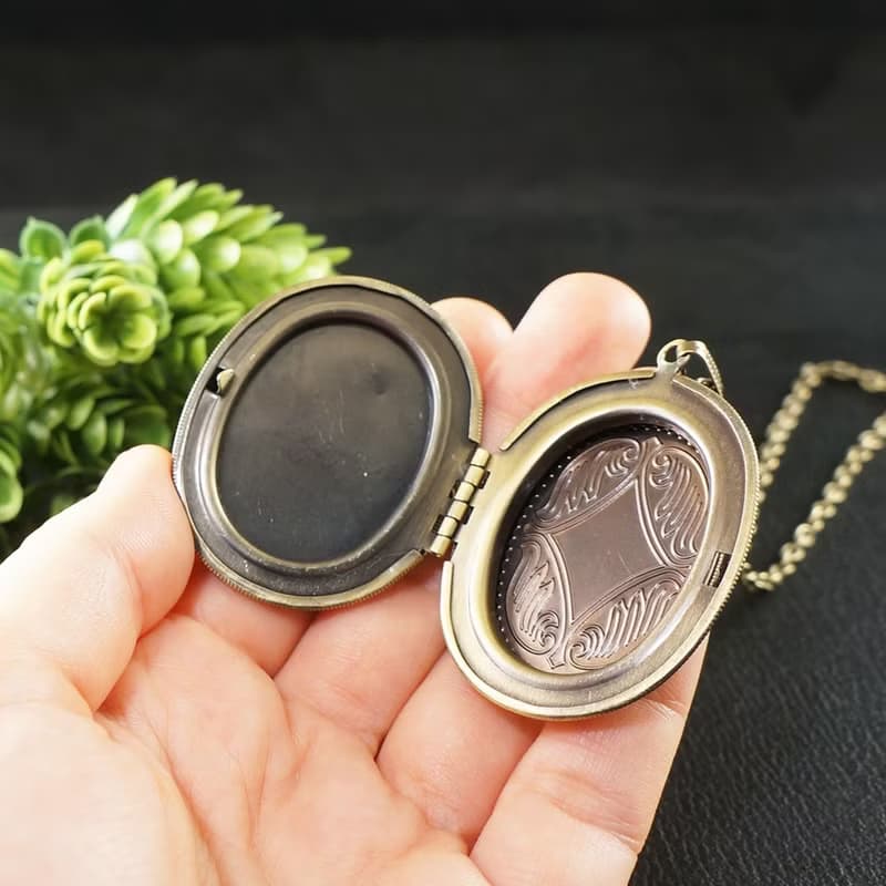 Yellow Agate Locket Necklace Mustard Yellow Stone Keepsake Pendant Necklace Gift