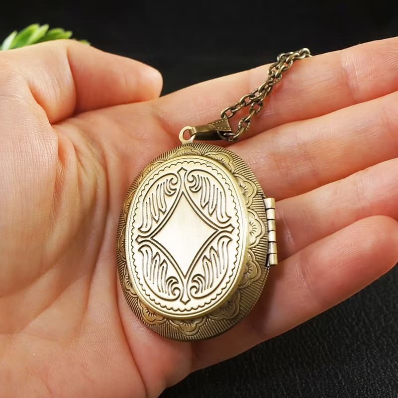 Yellow Agate Locket Necklace Mustard Yellow Stone Keepsake Pendant Necklace Gift