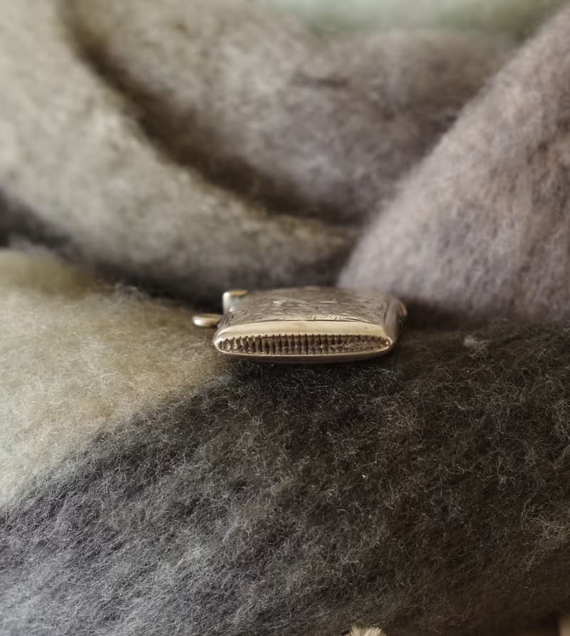 -古董英國購入之百年純銀雕花火柴盒 925 Sterling W750