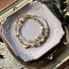 -浮光綠茵-天然水晶手鏈/黃銅手鍊