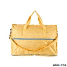 【HAPI+TAS】日本原廠授權 摺疊旅行袋 (小)- 黃色花朵華爾