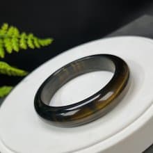 黃色虎眼石手鐲 55MM 聚寶盆一線天 金虎睛石手環 魅力 激發勇氣