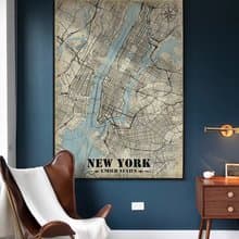 個人專屬訂製 手繪風城市地圖定製畫 荒野羅盤