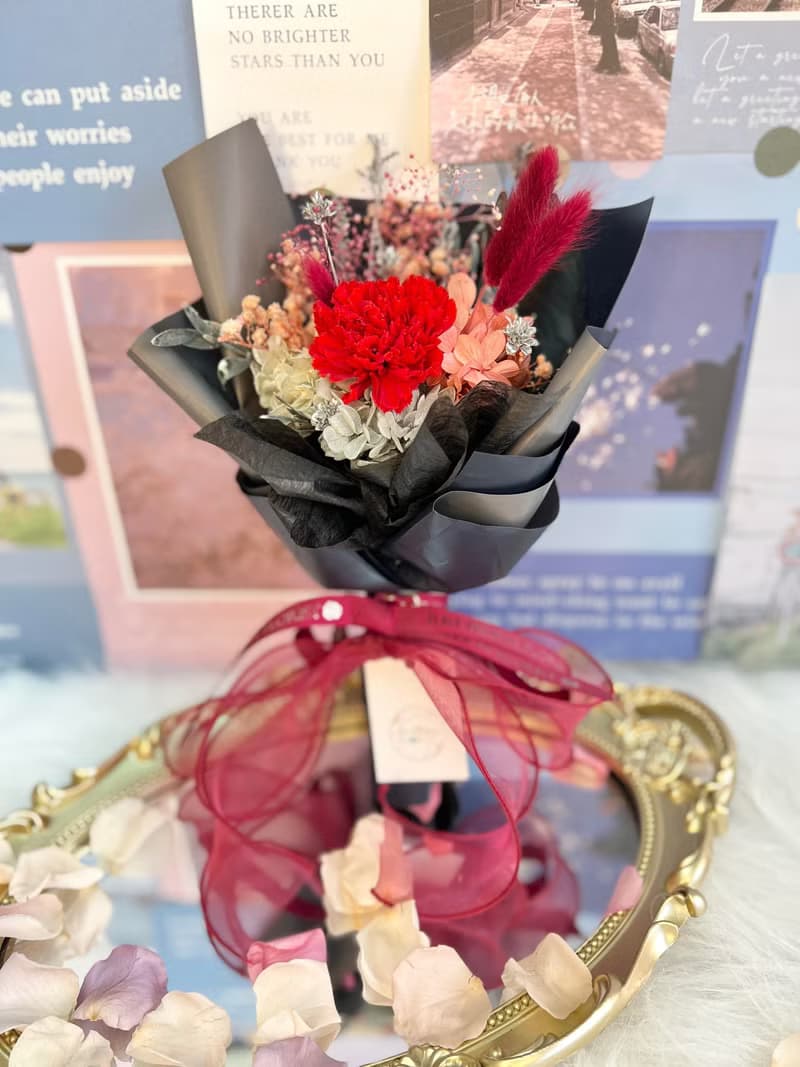 母親節花束 永生花康乃馨花束 紅色/紫色/粉紅色