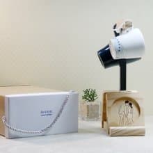 情人手牽手 終成眷屬 幸福起點 結婚禮物 杯墊 馬克杯架 手提禮盒