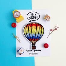 刺繡貼紙-彩虹波浪熱氣球