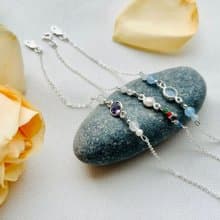 聖誕 交換禮物 925純銀 幸運寶石手鍊 法國奶奶系列 多色選 長度