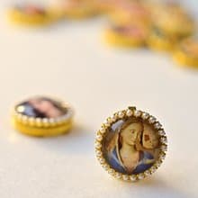 Button Cover 手作鈕扣飾~復古宗教feel~名畫系列: 謙卑的聖母