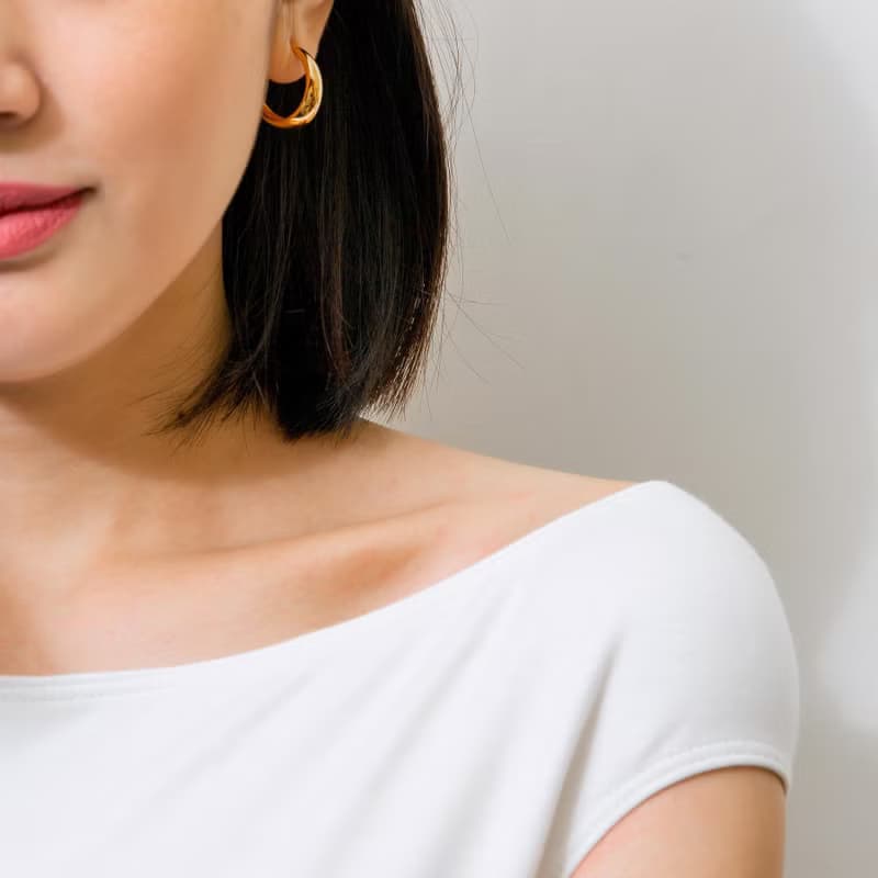 Hoop Earrings 黃銅鍍22K金圈型耳環(小) 22mm 耳針/夾式