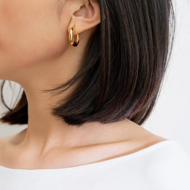 Hoop Earrings 黃銅鍍22K金圈型耳環(小) 22mm 耳針/夾式