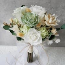 自然型手綁不凋捧花【薄荷森林】永生花/拍婚紗/登記結婚花束