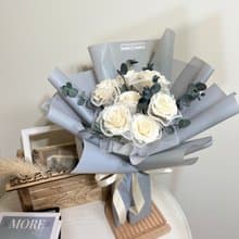純白玫瑰告白永生花束