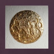 抽象 3d 藝術、空間藝術品、浮雕、帶紋理的白色和金色藝術品