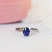 Natural Blue Sapphire Ring Silver 925