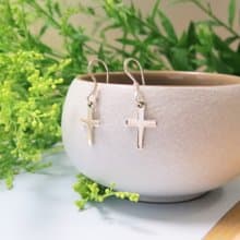 小清新系列 / 小十字架耳環一對 / 925銀