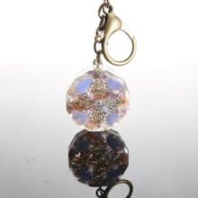 【聖誕飾品】大智慧四向金剛杵吊飾鑰匙圈-水晶療癒豐盛信心祝