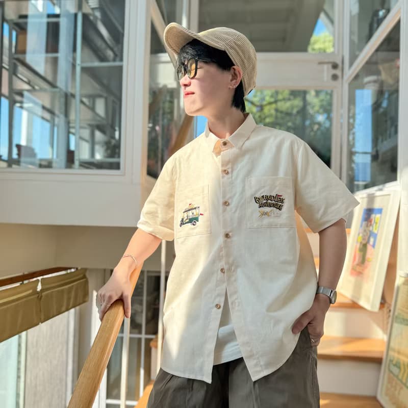 Basic基本款棉短袖襯衫 Tuk Tuk l Eggshell 白蛋 S/M/L