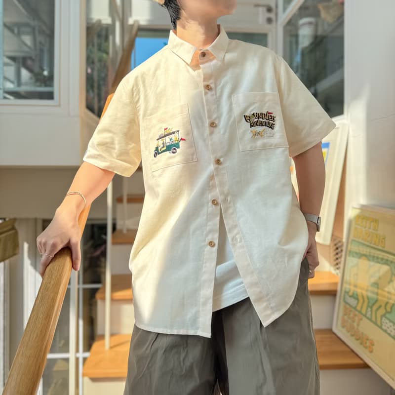 Basic基本款棉短袖襯衫 Tuk Tuk l Eggshell 白蛋 S/M/L