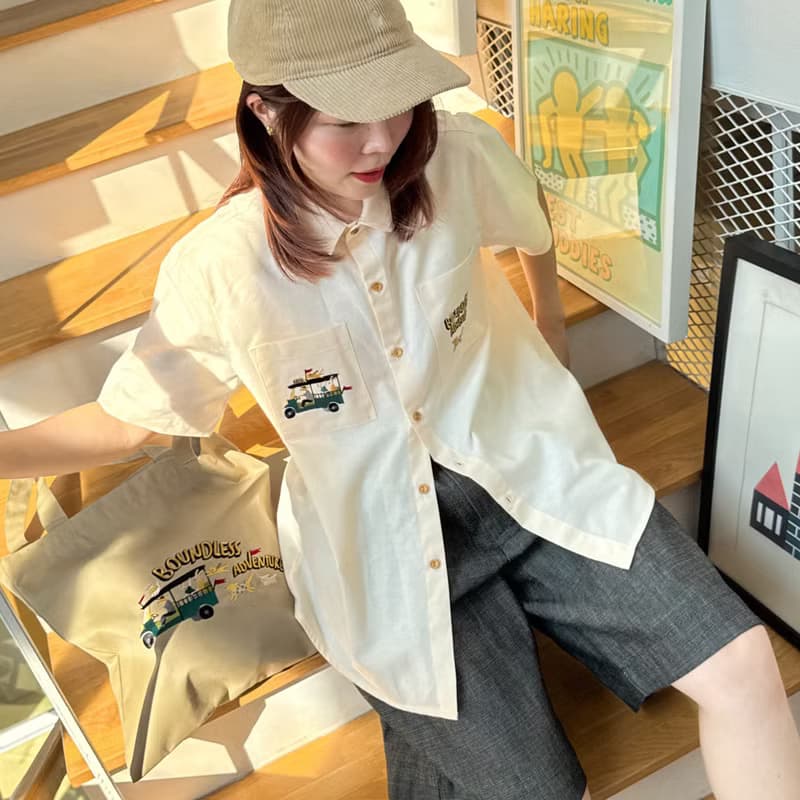 Basic基本款棉短袖襯衫 Tuk Tuk l Eggshell 白蛋 S/M/L