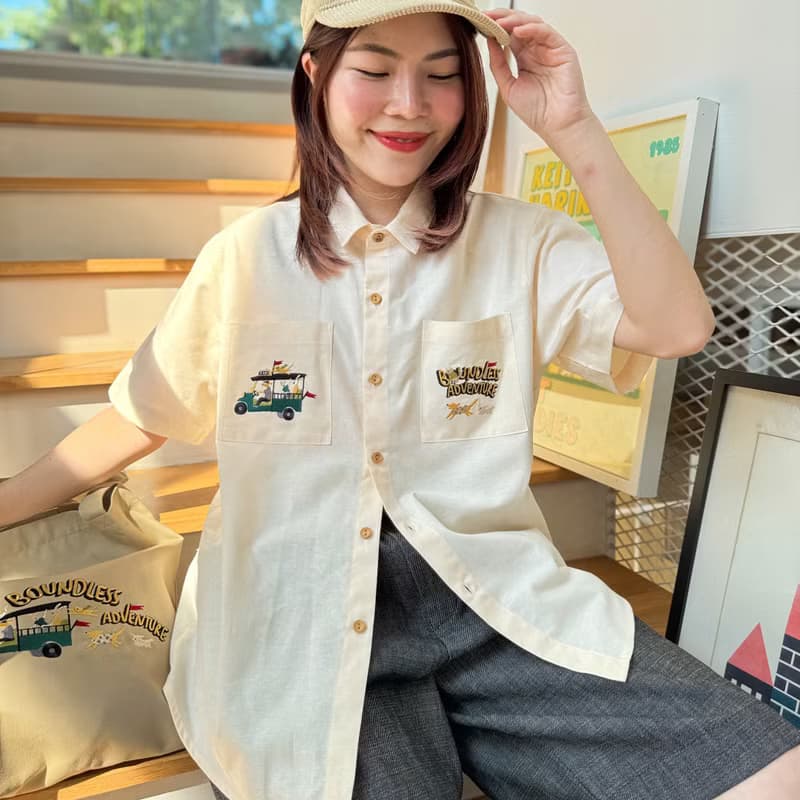 Basic基本款棉短袖襯衫 Tuk Tuk l Eggshell 白蛋 S/M/L