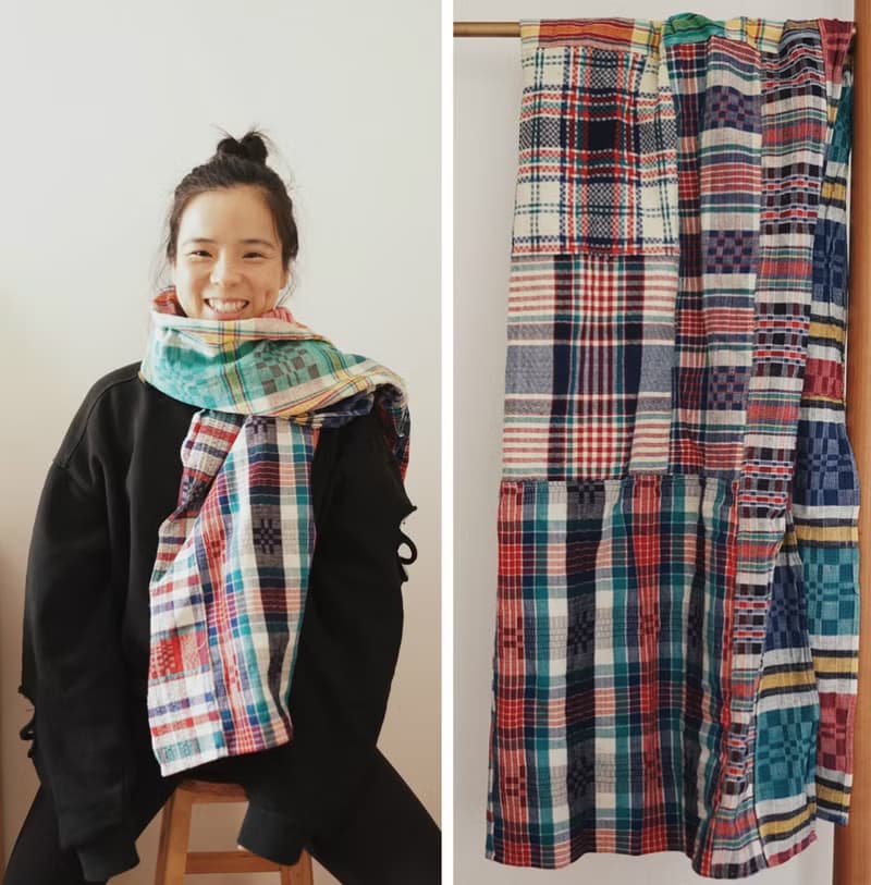 紅色彩格 上海手織布大尺寸秋冬圍巾 彩色織布棉質男女中性披肩