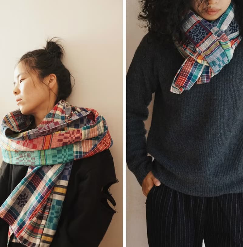 紅色彩格 上海手織布大尺寸秋冬圍巾 彩色織布棉質男女中性披肩