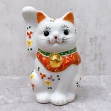 【碎花迎祥】日本九谷燒招財貓 | 小花4號