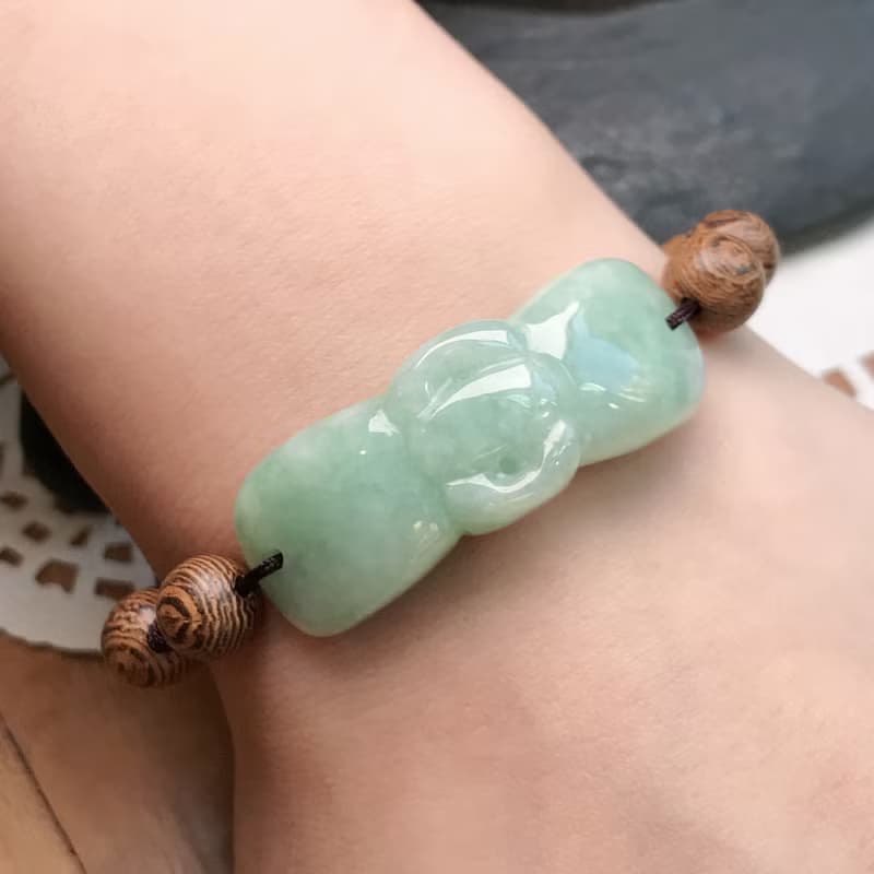 冰飄花翡翠蝴蝶結編織手鍊 | 天然緬甸A貨翡翠 | 送禮