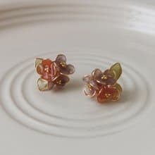 【Veverka】迷你繡球 樹脂耳環 造花液 滴膠 花朵 繡球花
