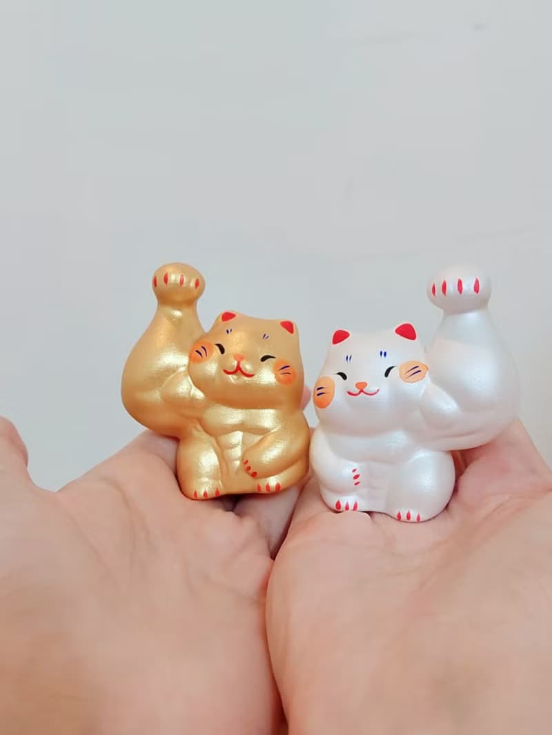 日本【RYUKODO】授權-筋肉開運招財貓寶寶|禮物|聖誕禮盒|入厝