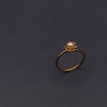 水系列-小水滴珍珠黃銅戒