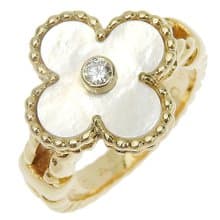 【日本直送】ヴァンクリーフ&アーペル Van Cleef & Arpels アルハンブラ 9号 指輪 K18YG ホワイトシェル レディース【中古】