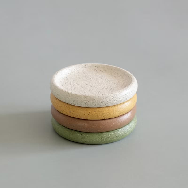 Round Glass Holder Okaeri Coaster Sand