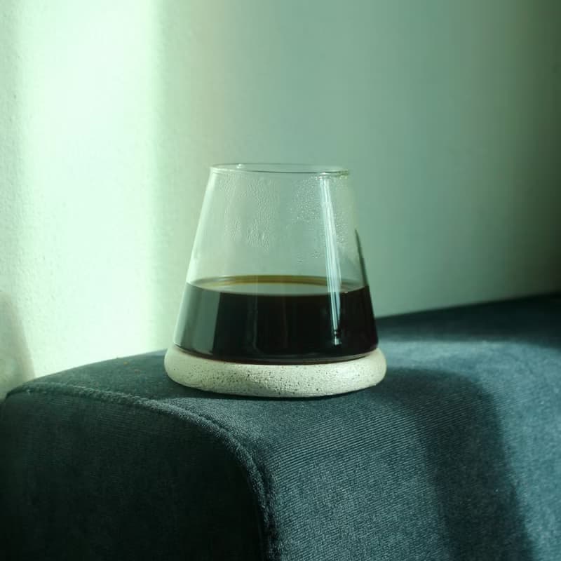 Round Glass Holder Okaeri Coaster Sand