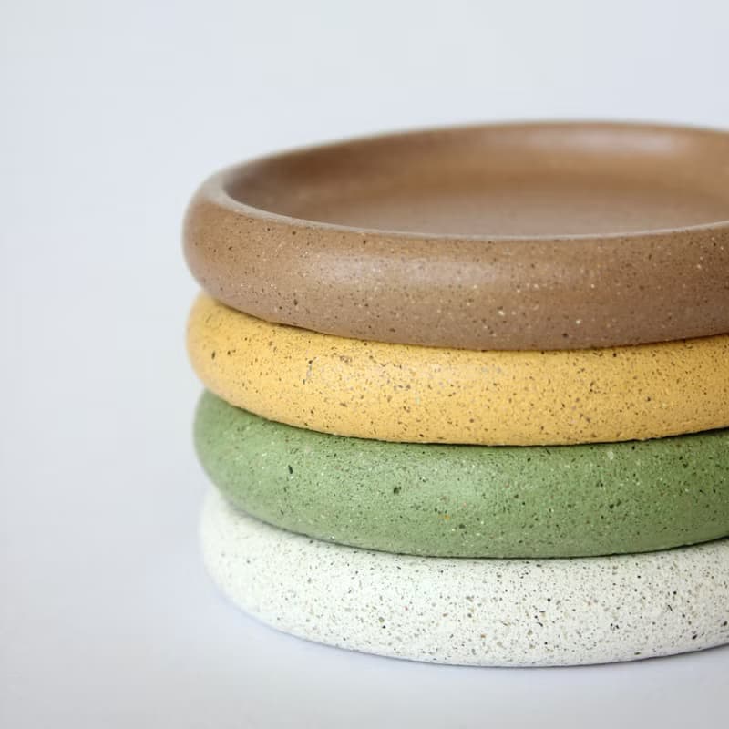 Round Glass Holder Okaeri Coaster Sand