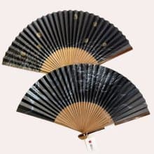 京都手工和紙扇-唐木中彫系列