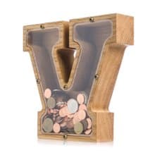 Custom money box frame Unique baby gift Wood tip jar Personalise wooden toy