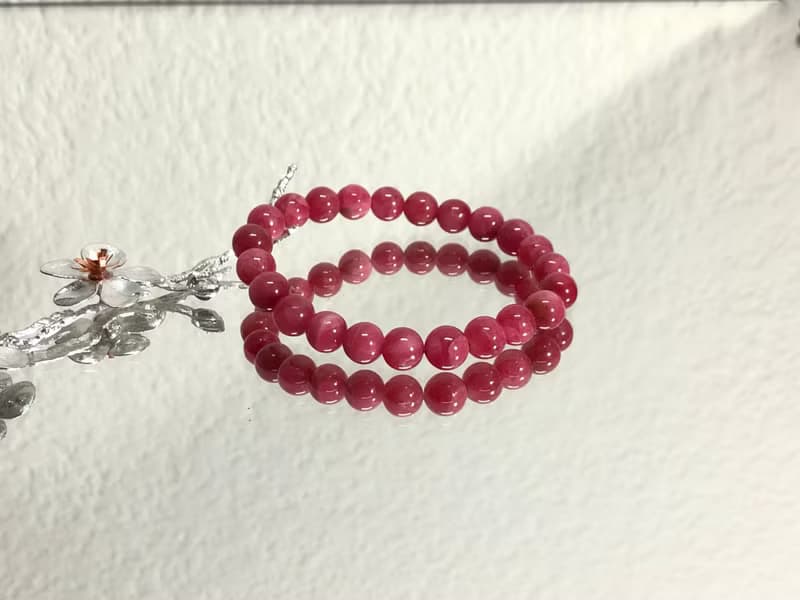 快速出貨高等級天然薔薇輝手鍊 豔麗玫瑰石 巴西冰透薔薇輝