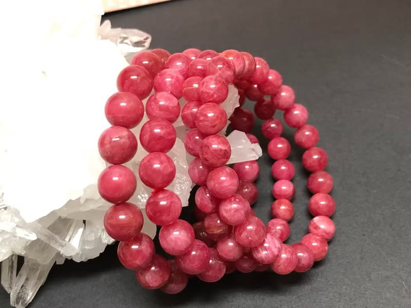 快速出貨高等級天然薔薇輝手鍊 豔麗玫瑰石 巴西冰透薔薇輝