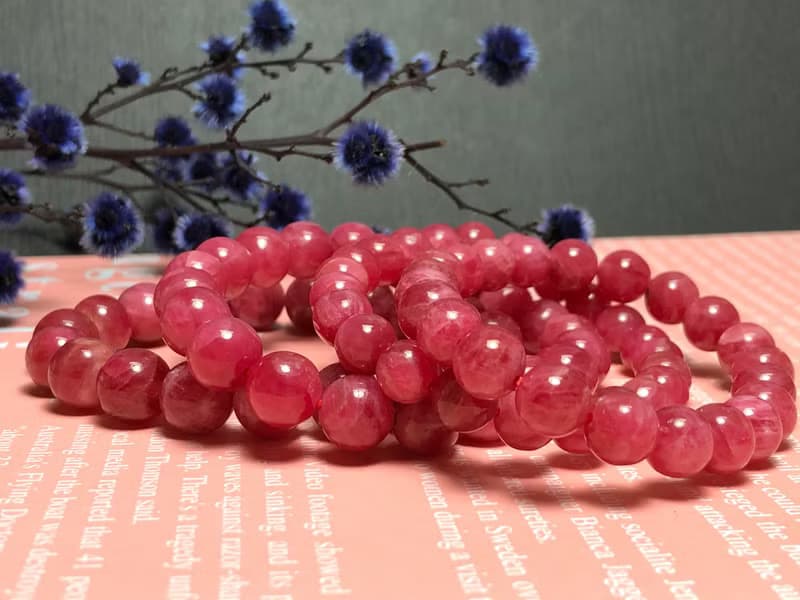 快速出貨高等級天然薔薇輝手鍊 豔麗玫瑰石 巴西冰透薔薇輝