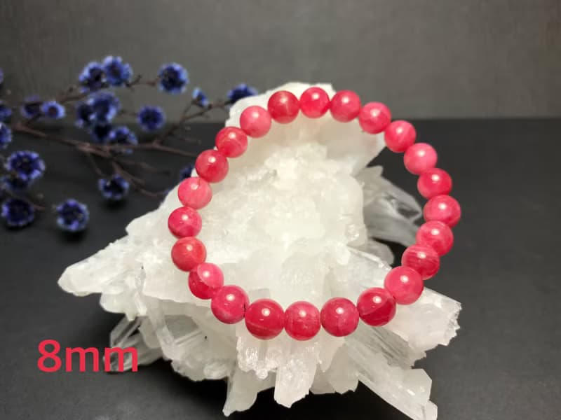 快速出貨高等級天然薔薇輝手鍊 豔麗玫瑰石 巴西冰透薔薇輝