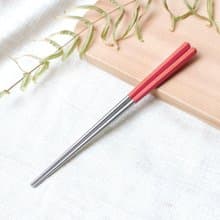 創意六角好筷23cm 珊瑚橘 5雙入